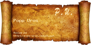 Popp Uros névjegykártya
